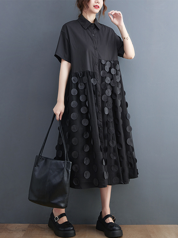 Korean Style A Line Shirt Dress - Vestido de Verão Feminino Estilo Coreano