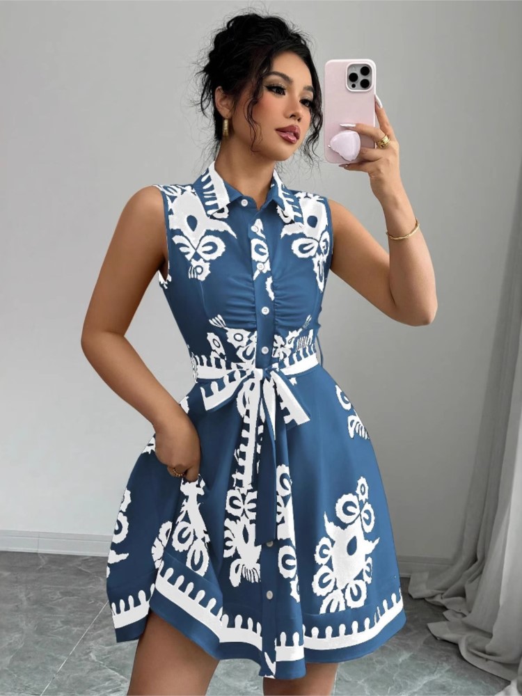 Verão nova moda vestido casual - French Vintage Floral Midi Dress avaliação e preço