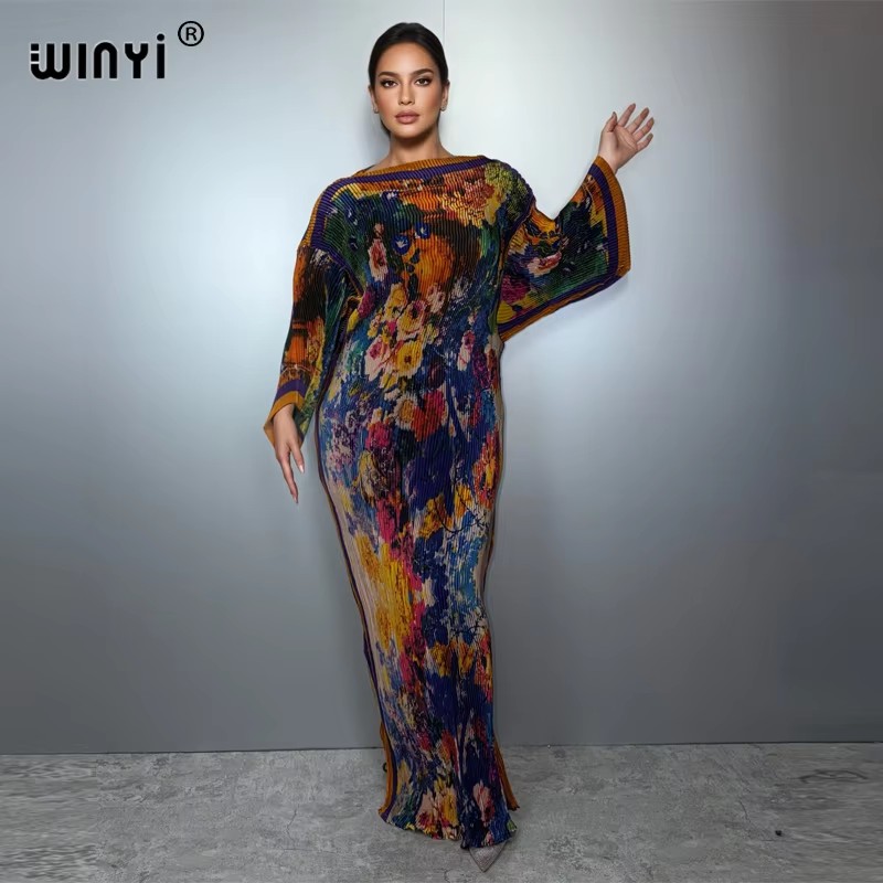 Vestido Solto Plissado Elástic - Boho Summer Beach Maxi Dress avaliação e preço