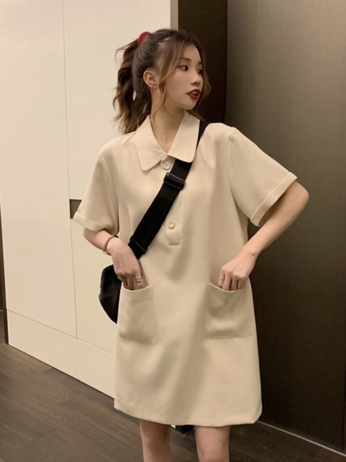 Vestido Feminino Plus Size Est - Korean Style A Line Shirt Dress avaliação e preço