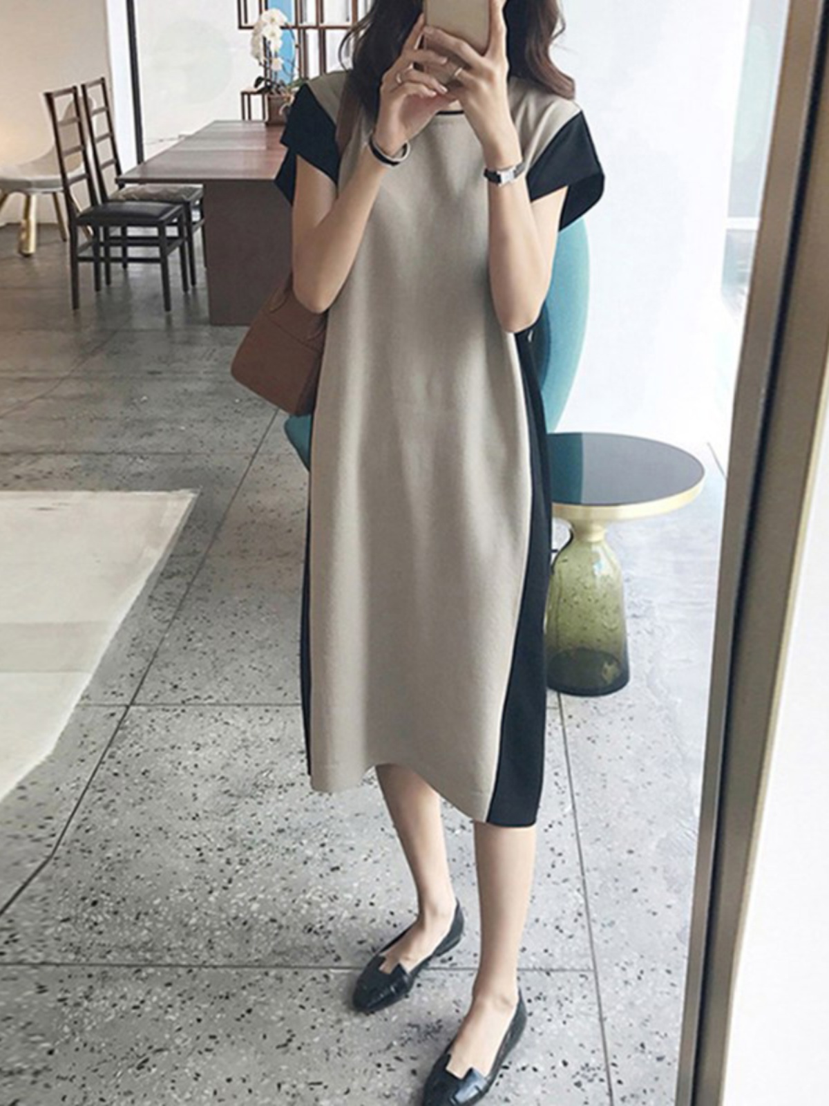 Vestido T-Shirt de Comprimento - Korean Style A Line Shirt Dress avaliação e preço