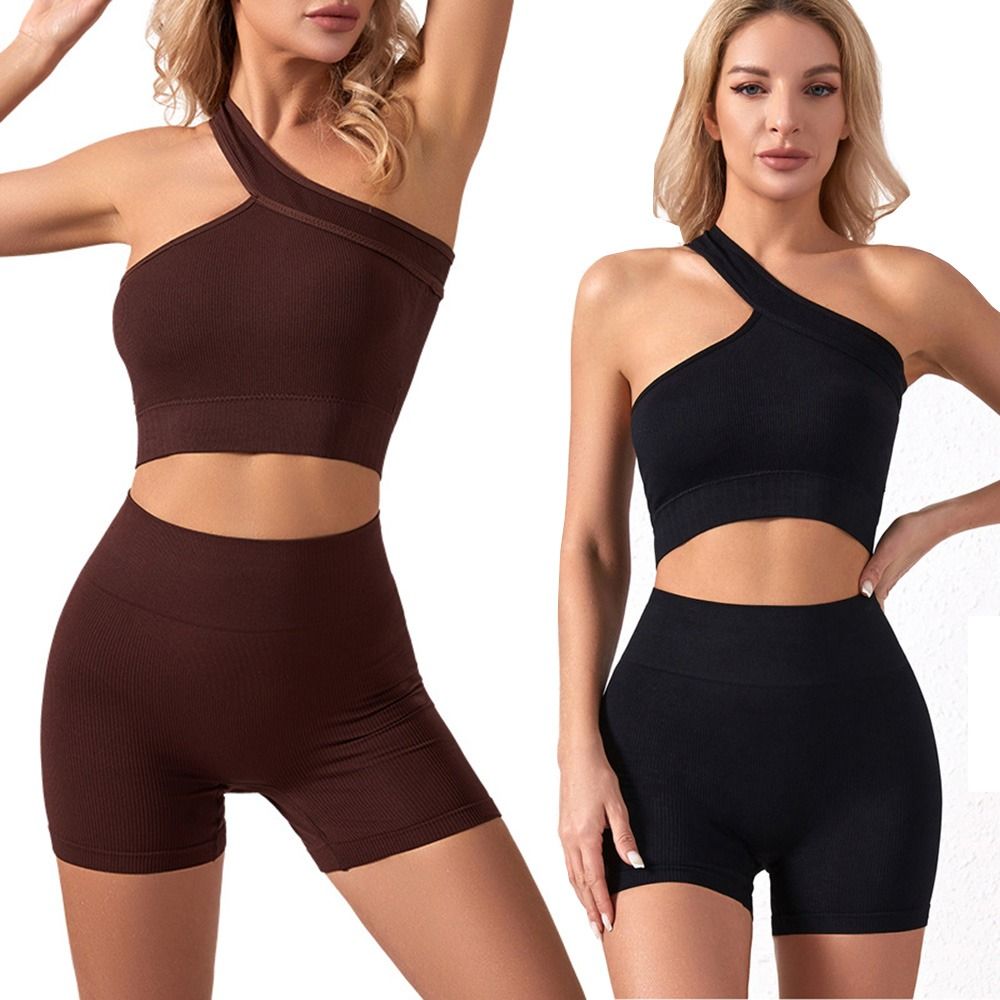 Conjunto de 2 peças de roupa e - Seamless Ribbed Workout Tank Top avaliação e preço