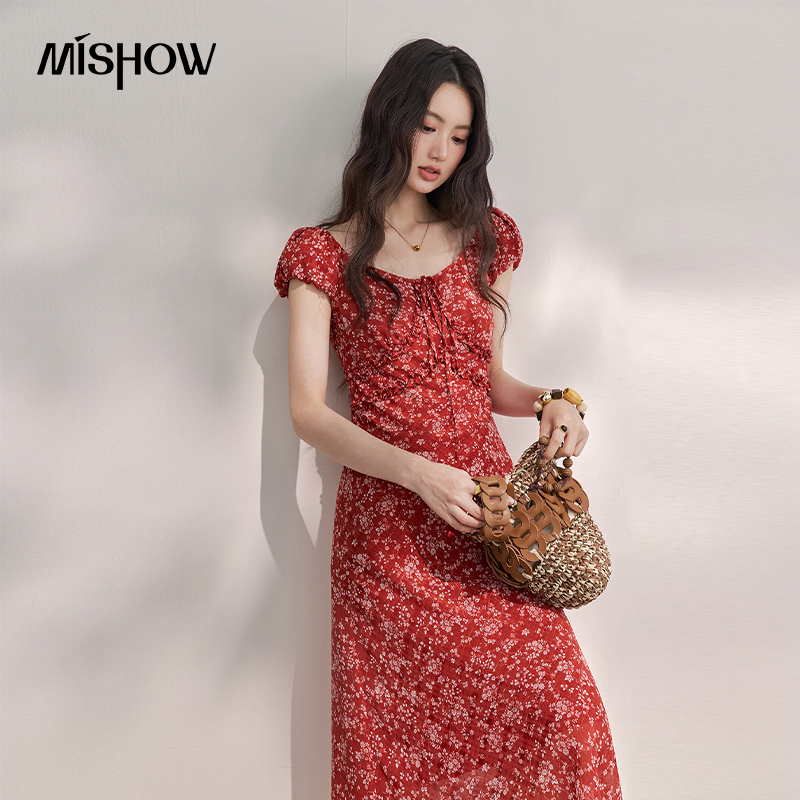 Vestido Midi Feminino MISHOW V - French Vintage Floral Midi Dress avaliação e preço