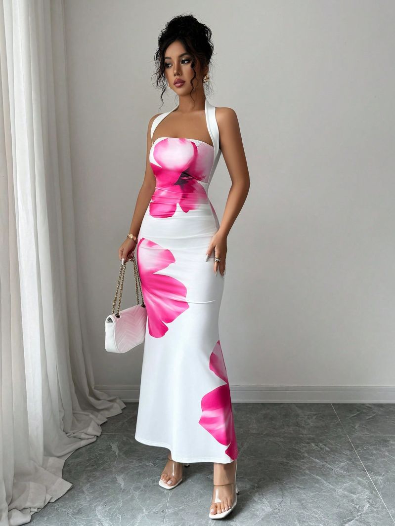 Vestido Longo Sem Alças com Ci - French Vintage Floral Midi Dress avaliação e preço