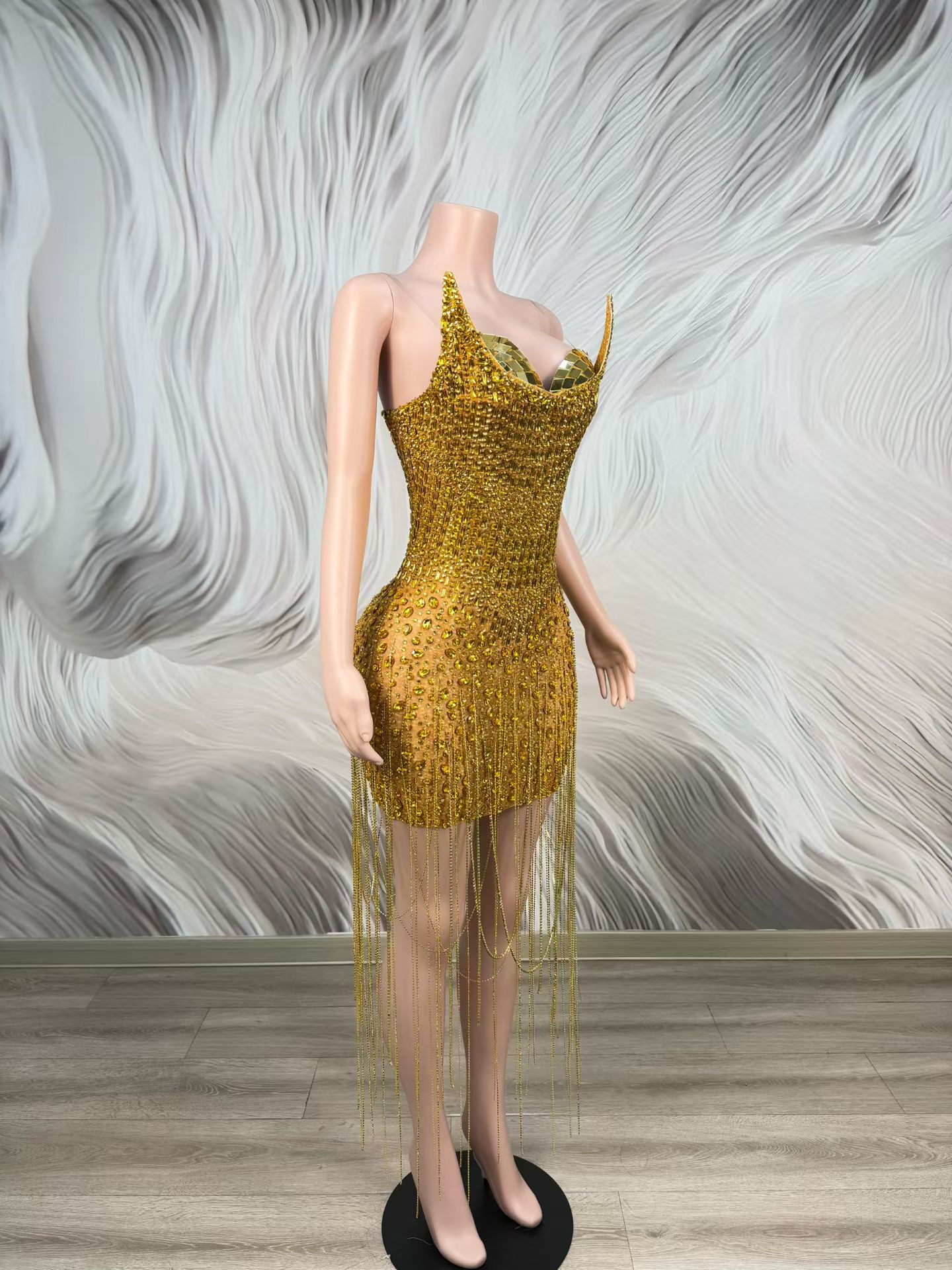 Vestido de Coquetel Luxuoso Do - Sparkly Rhinestone Club Party Dress avaliação e preço