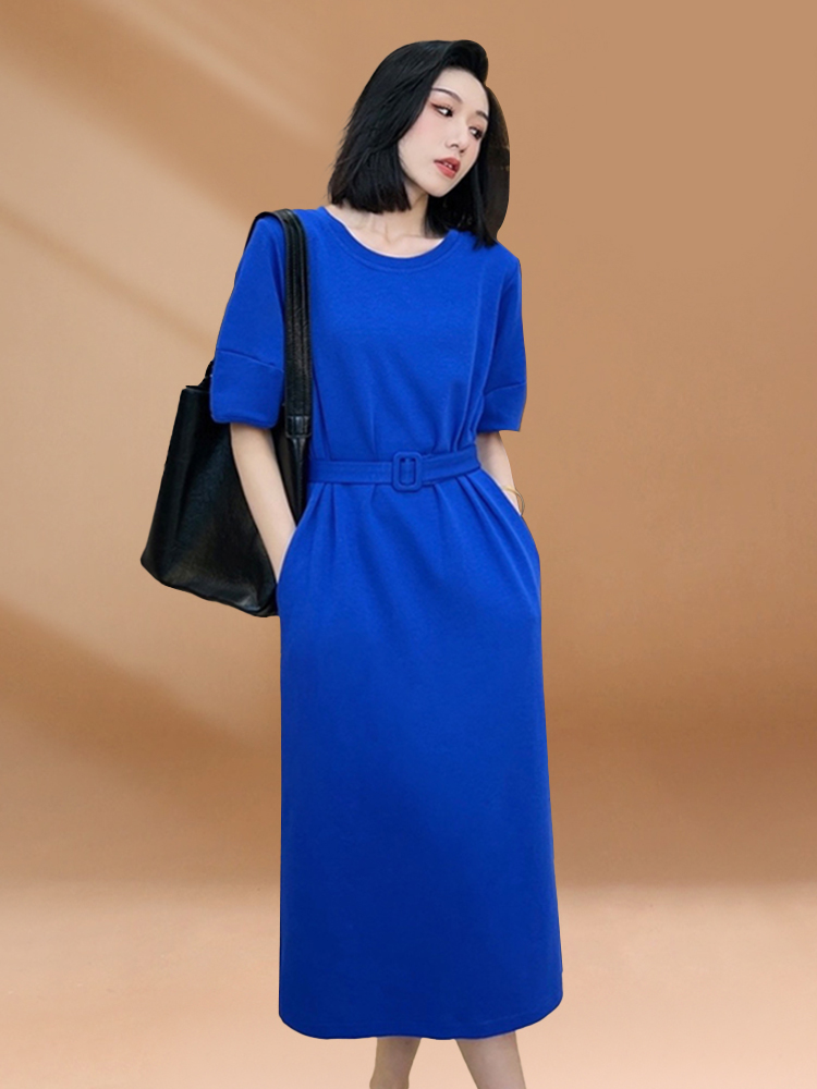 Vestido Longo Casual de Verão  - Korean Style A Line Shirt Dress avaliação e preço