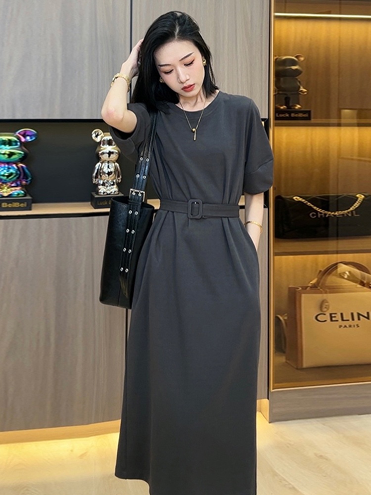 Vestido Longo Casual de Verão  - Korean Style A Line Shirt Dress avaliação e preço