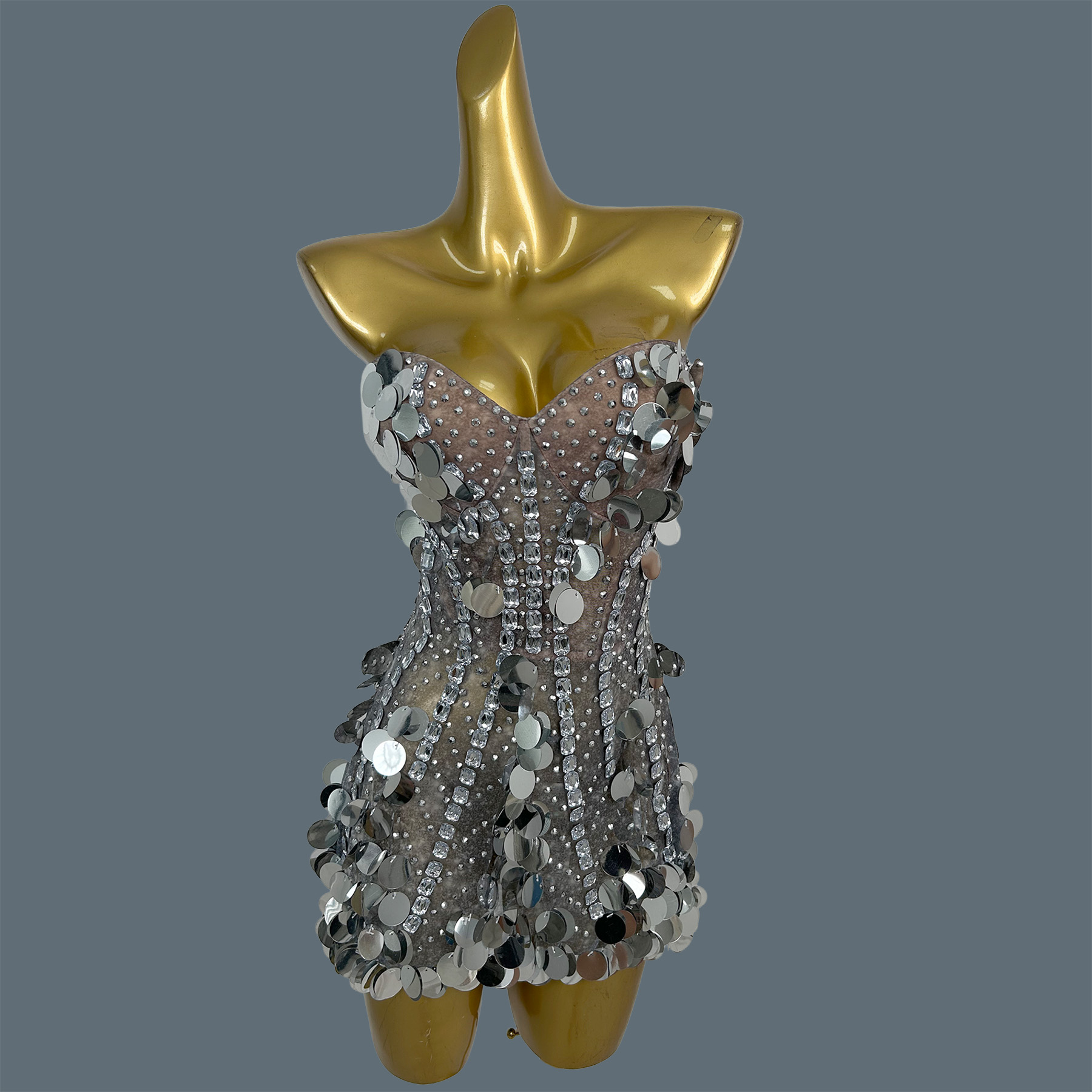 Vestido Mini Sem Alças com Bri - Sparkly Rhinestone Club Party Dress avaliação e preço