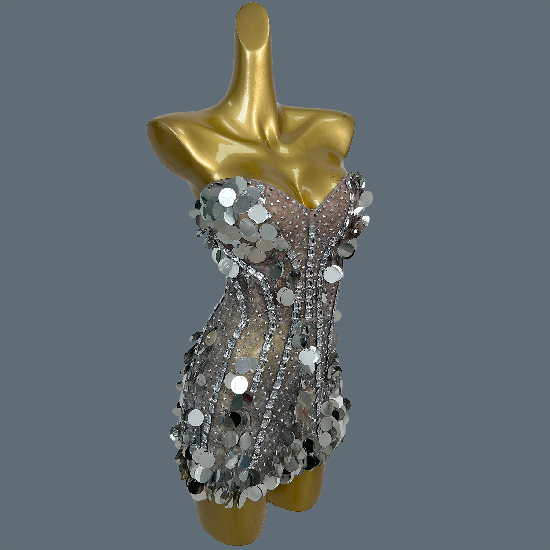 Vestido Mini Sem Alças com Bri - Sparkly Rhinestone Club Party Dress avaliação e preço