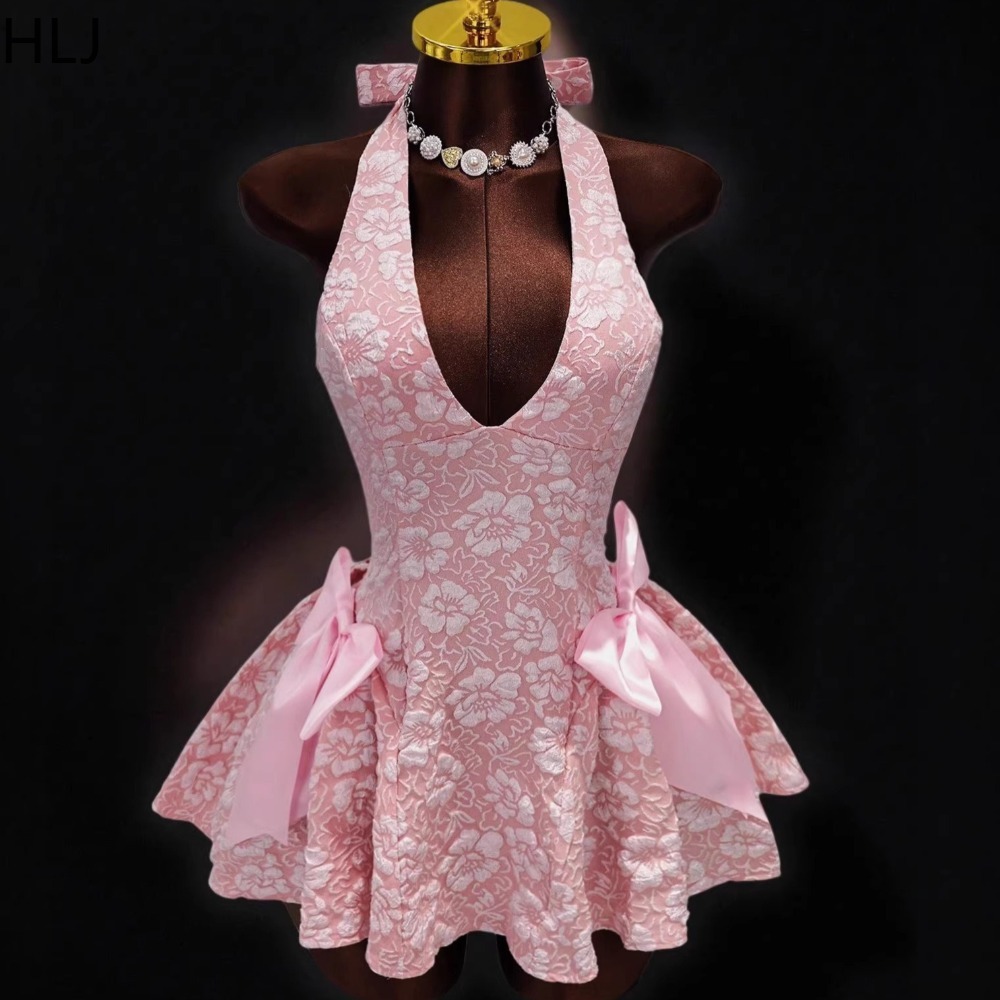 Vestidos Bodycon Sexy em Jacqu - Y2K Backless Halter Mini Dress avaliação e preço