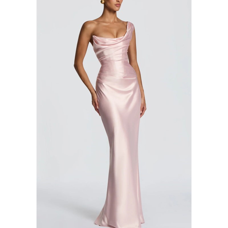 Vestido de Cetim Sexy e Elegan - Elegant Satin Evening Gown Split avaliação e preço